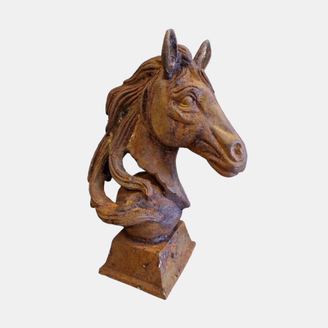 Cast Iron Horse Busts - Pair