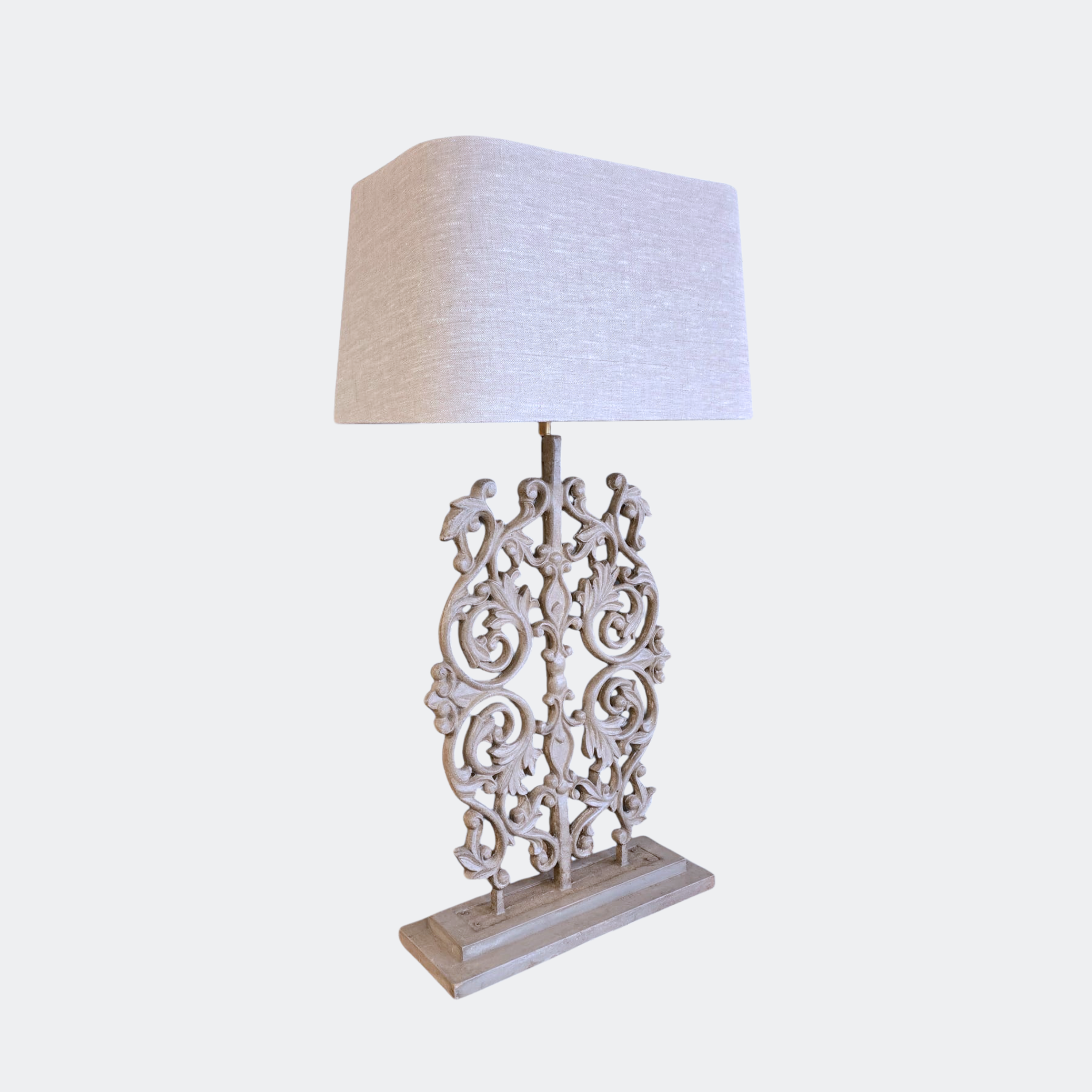 Ornate Cast Iron Balustrade Table Lamp