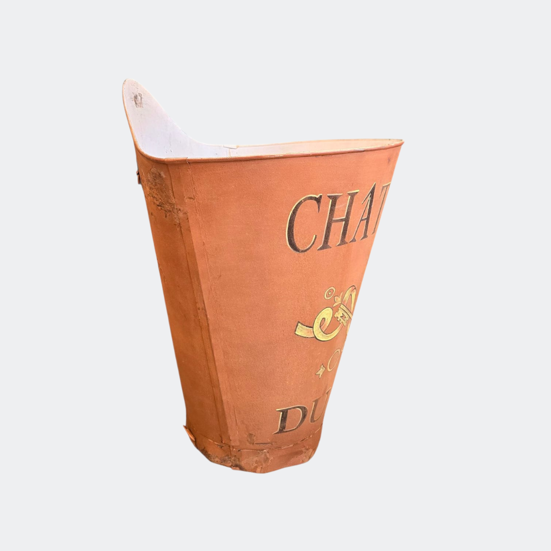 French Metal Tin Grape Hold Bucket - Harvesting Basket Style