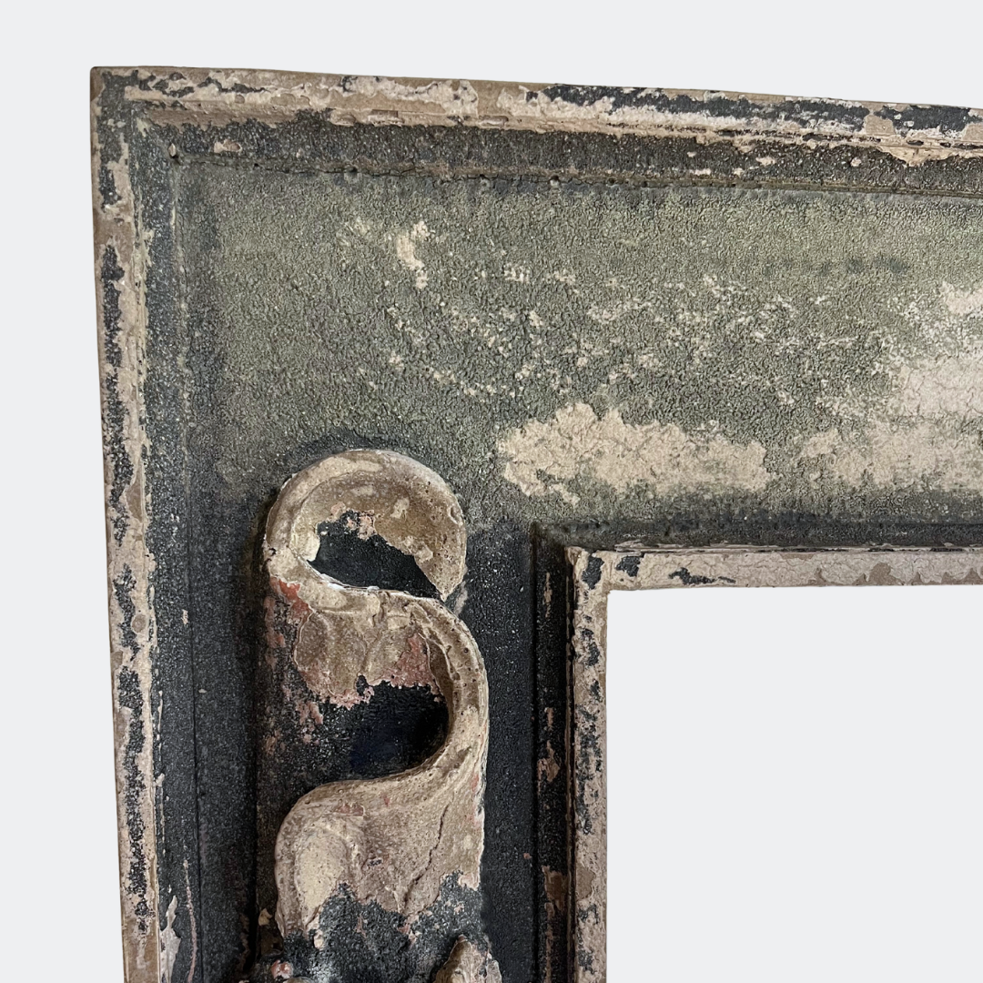 Large Ornate Floor Mirror with Decorative Frame