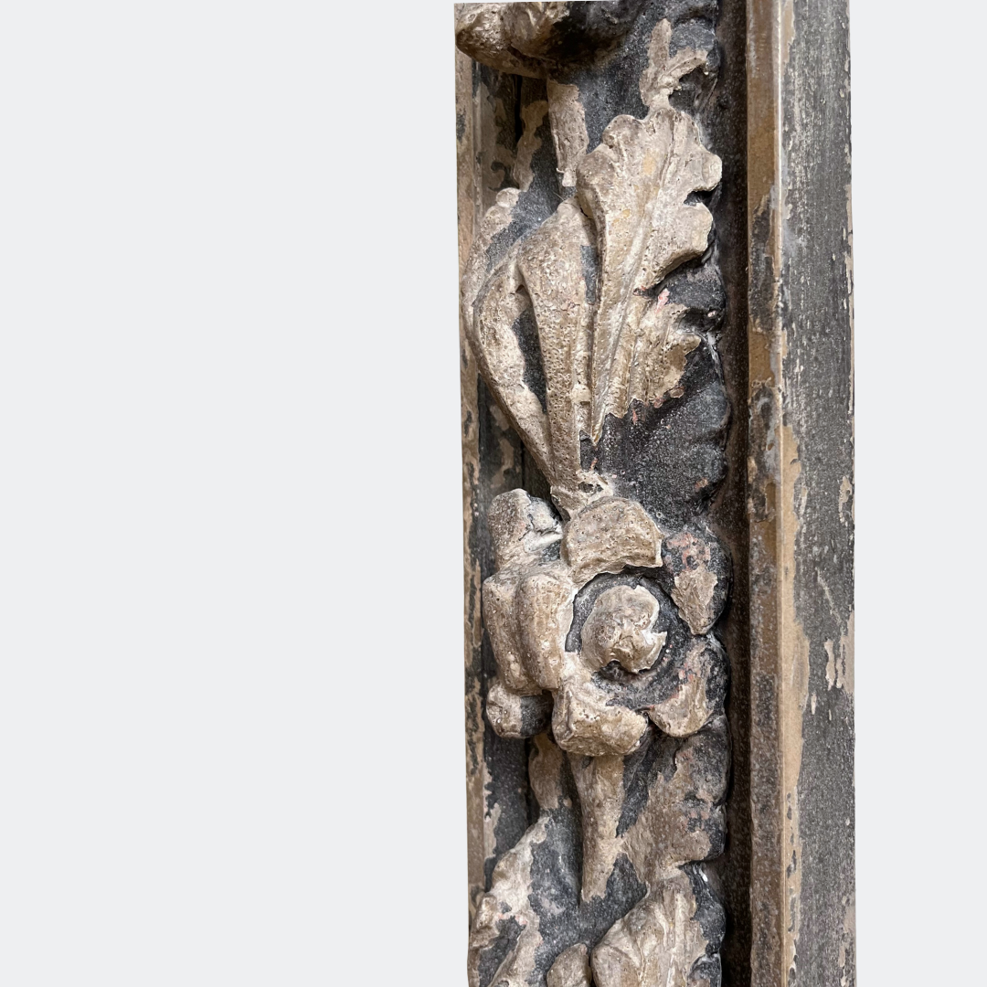 Large Ornate Floor Mirror with Decorative Frame