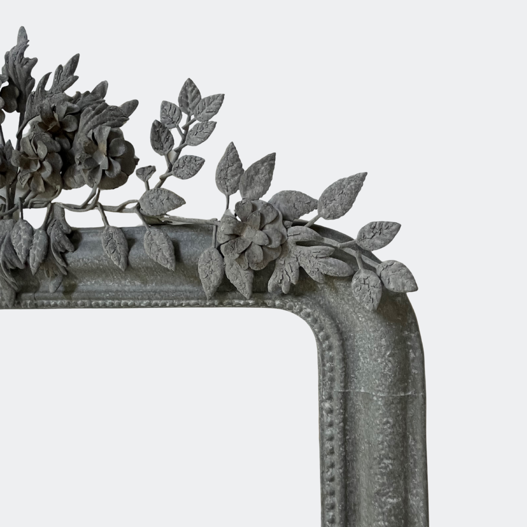 Large Ornate Wall Mirror with Decorative Floral Crown