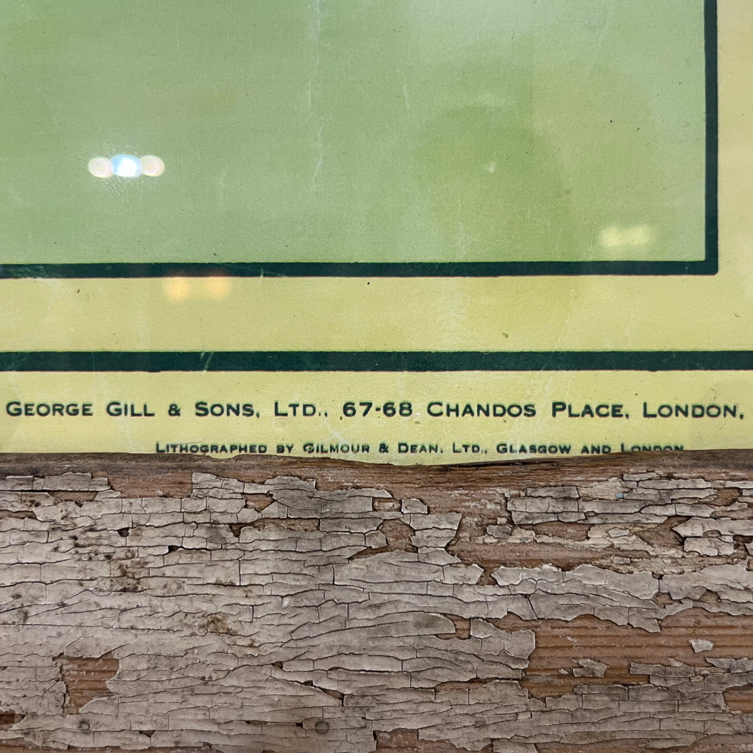 Vintage 1950s Map of Africa in Pine Rustic Frame