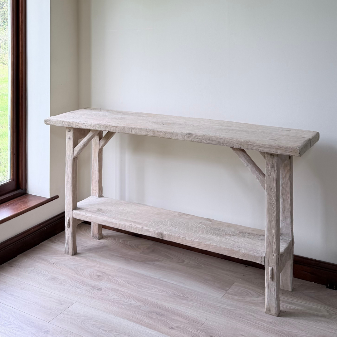Handmade Bleached Oak Console Table