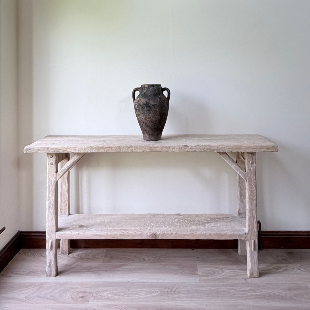 Handmade Bleached Oak Console Table
