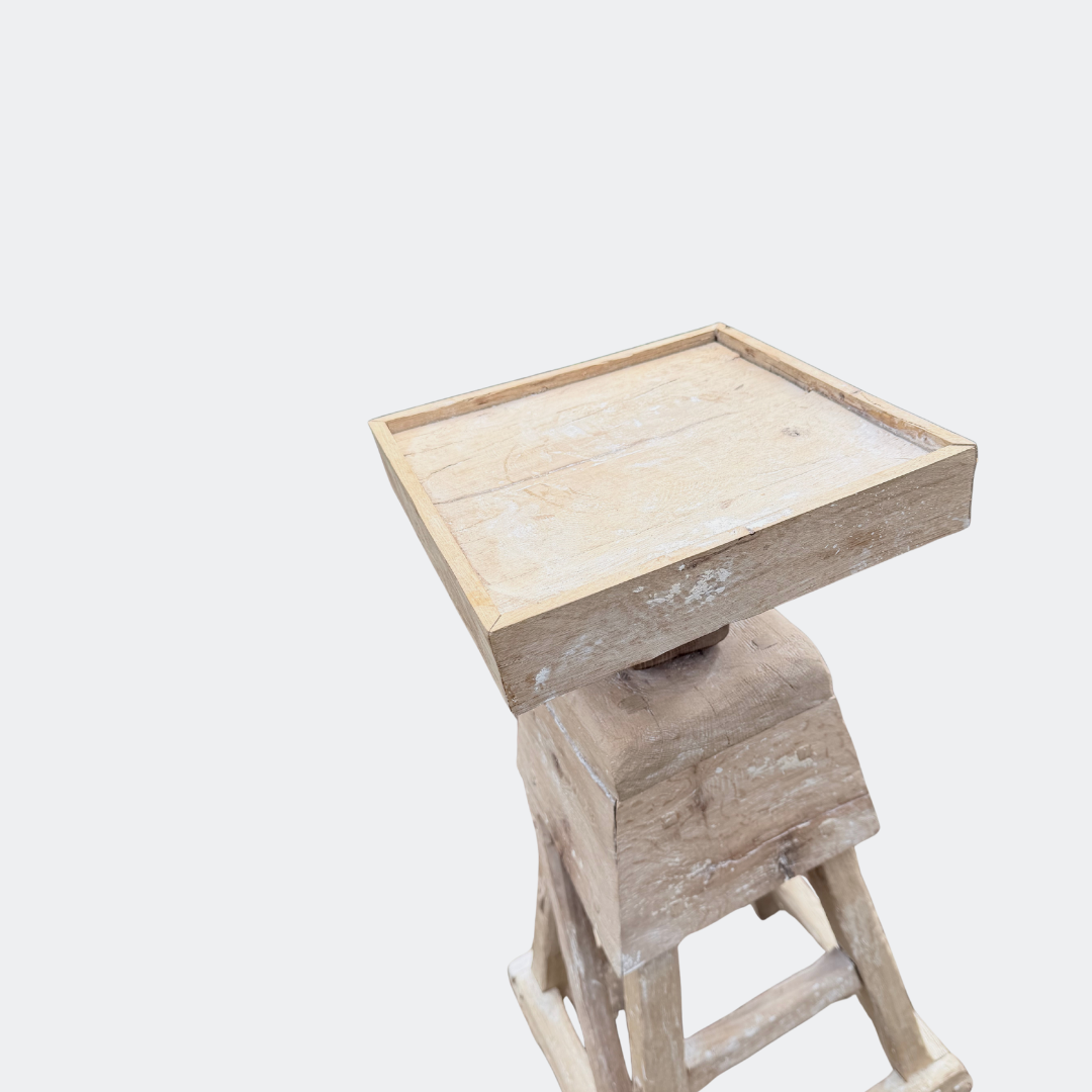 Handmade English Oak Statue Pedestal
