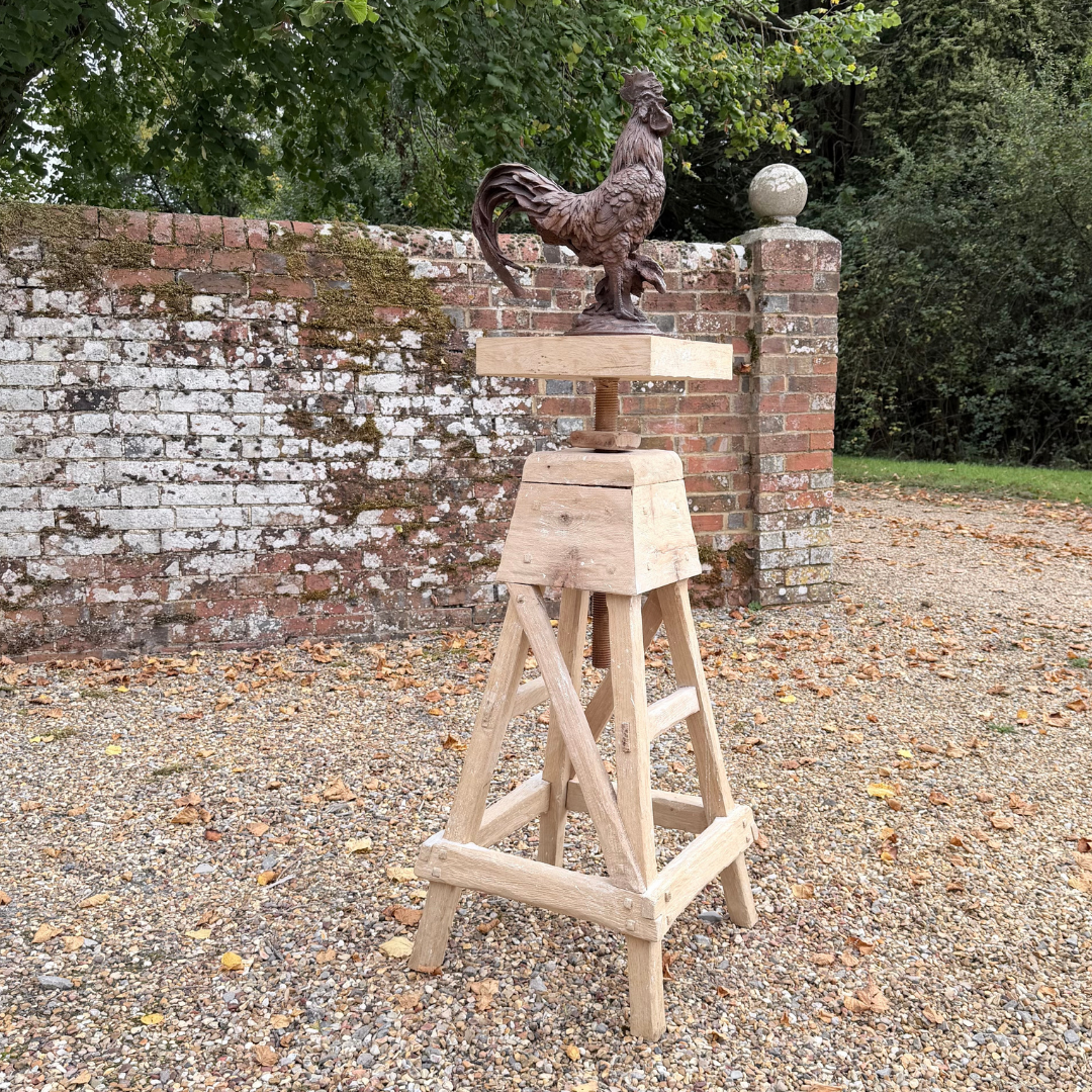 Handmade English Oak Statue Pedestal
