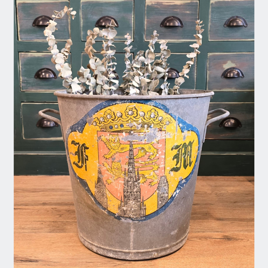 Rustic French Metal Pail Bucket | Rustic Decor