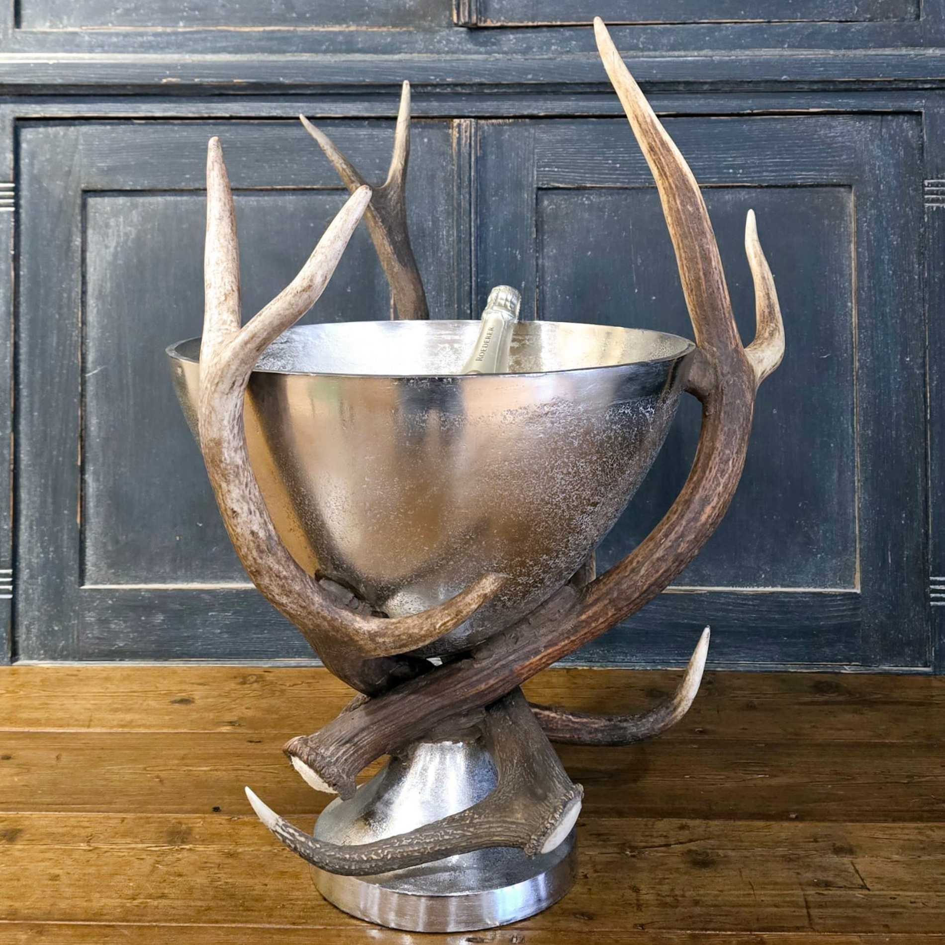 Real Antler Wine & Champagne Cooler – Rustic Country Home Statement Piece
