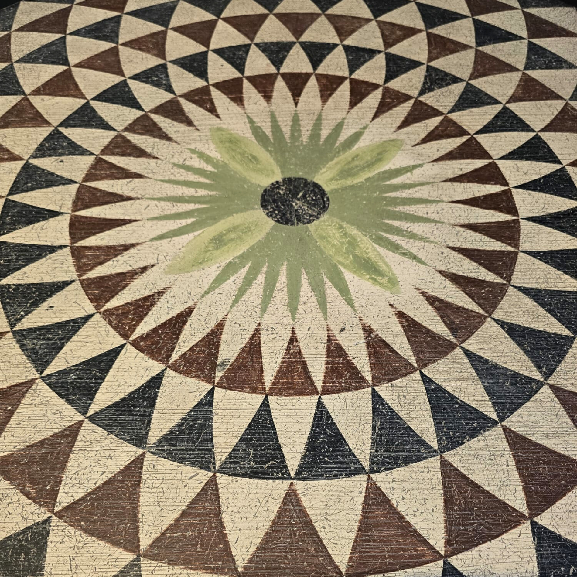 Hand Painted Indian Folding Side Table - Reclaimed Oak