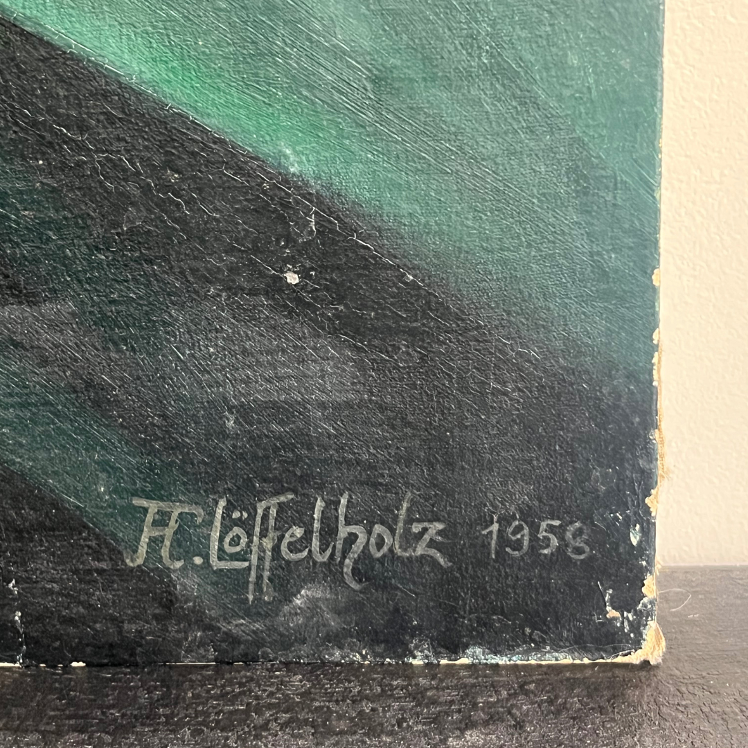 Vintage Sacred Heart Madonna and Child Oil Painting 1953