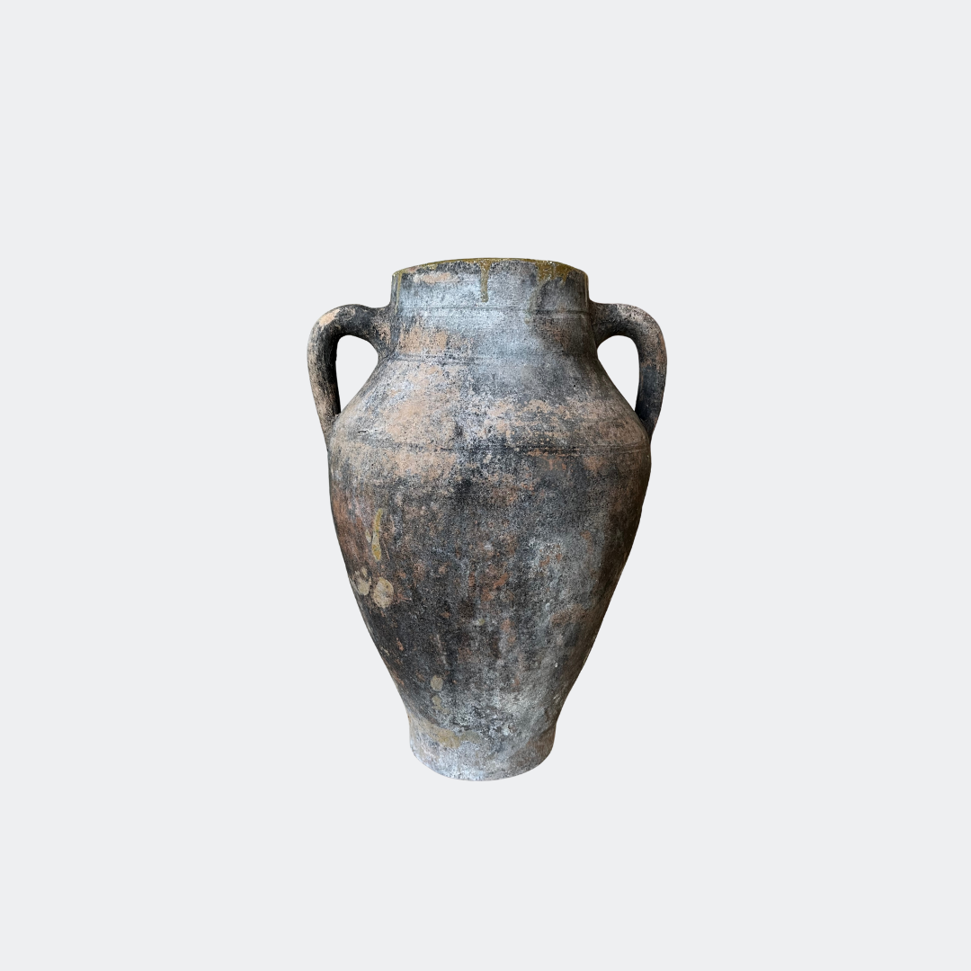 Vintage Turkish Terracotta Amphora Vase - Rare Rustic Ceramic Vessel