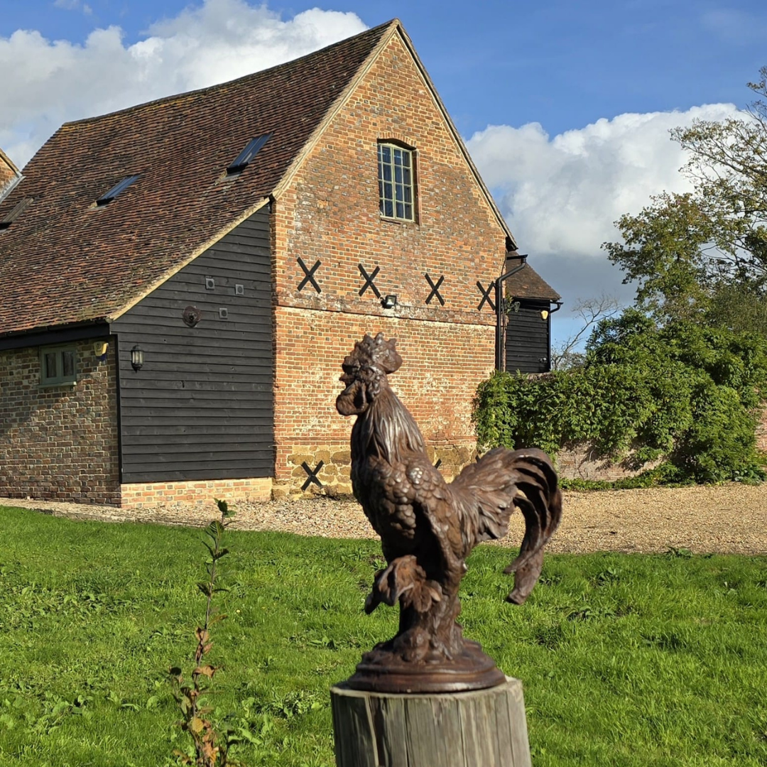 Cast Iron Rooster Sculpture