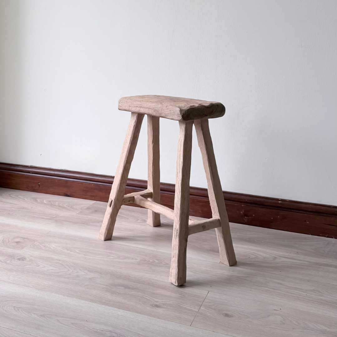 Handmade Red Oak Rustic Stool