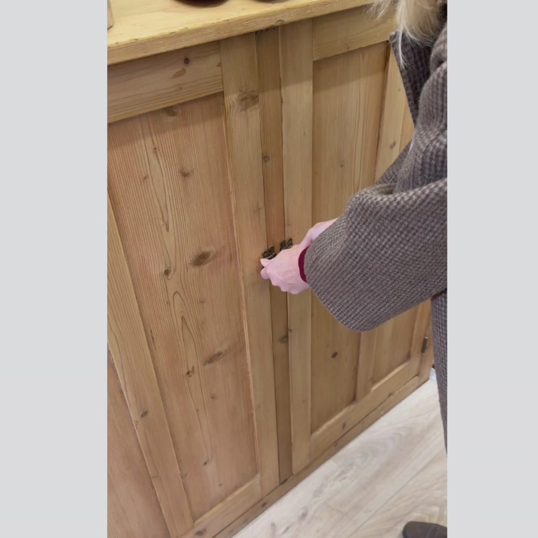Antique Stripped Pine Shoe Cupboard