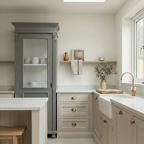 Narrow Grey Rustic Pine Glazed Cupboard