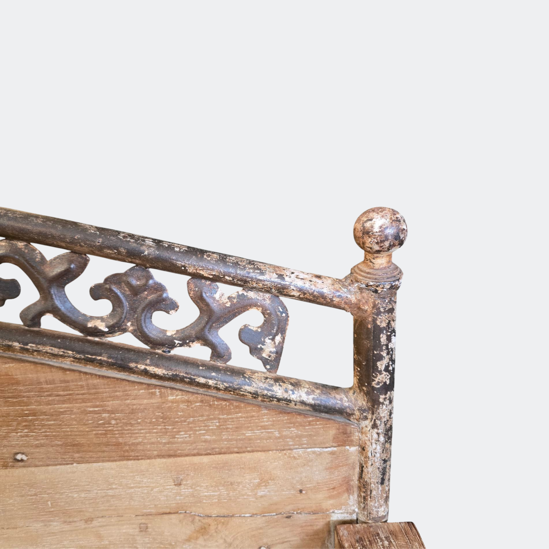 Entryway Decorative Wood and Metal Bench