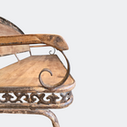 Entryway Decorative Wood and Metal Bench