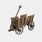 Antique Pine Hand Cart – Rustic Vintage Wooden Farmhouse Décor