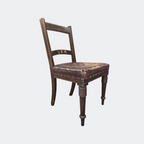 Antique Station Master's Office Chair with Leather Seat
