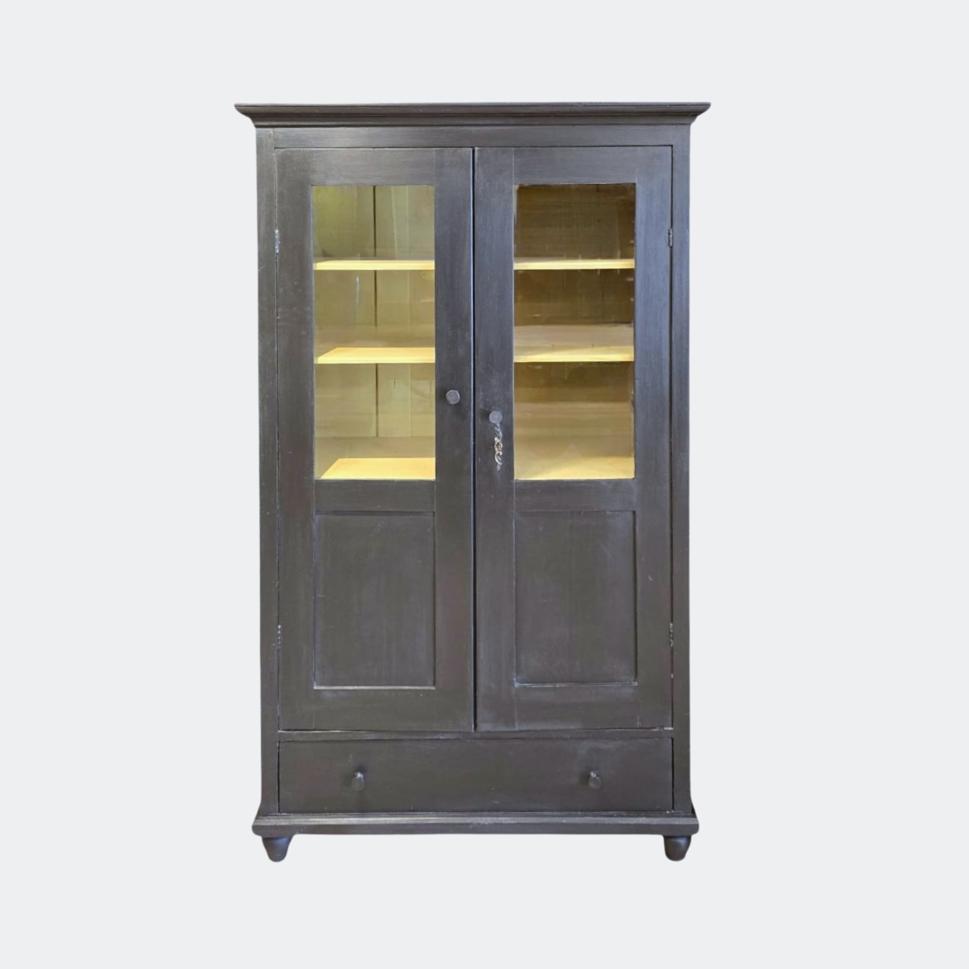 Antique Rustic Pine French Cupboard
