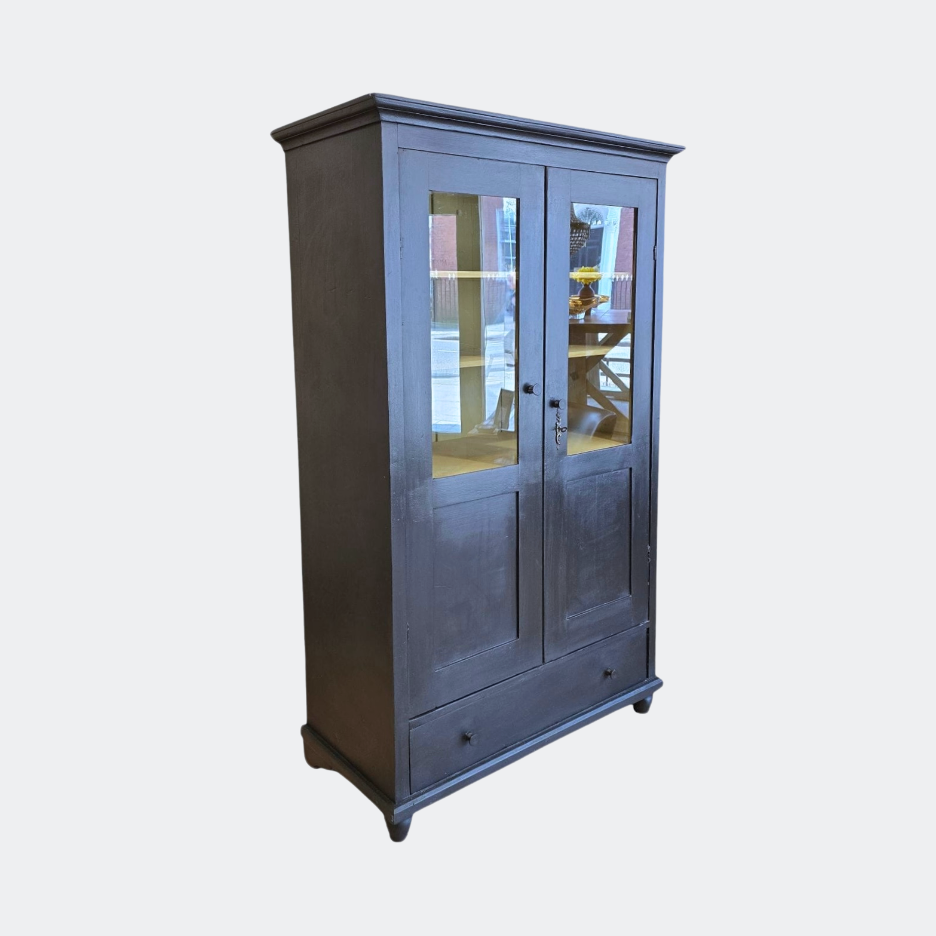 Antique Rustic Pine French Cupboard