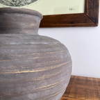 Rustic Terracotta Vase with Ribbed Texture