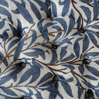 Handmade William Morris Willow Bough Blue Square Footstool