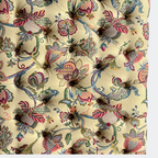 Handmade Jacobean Floral Footstool - English Buttoned Ottoman