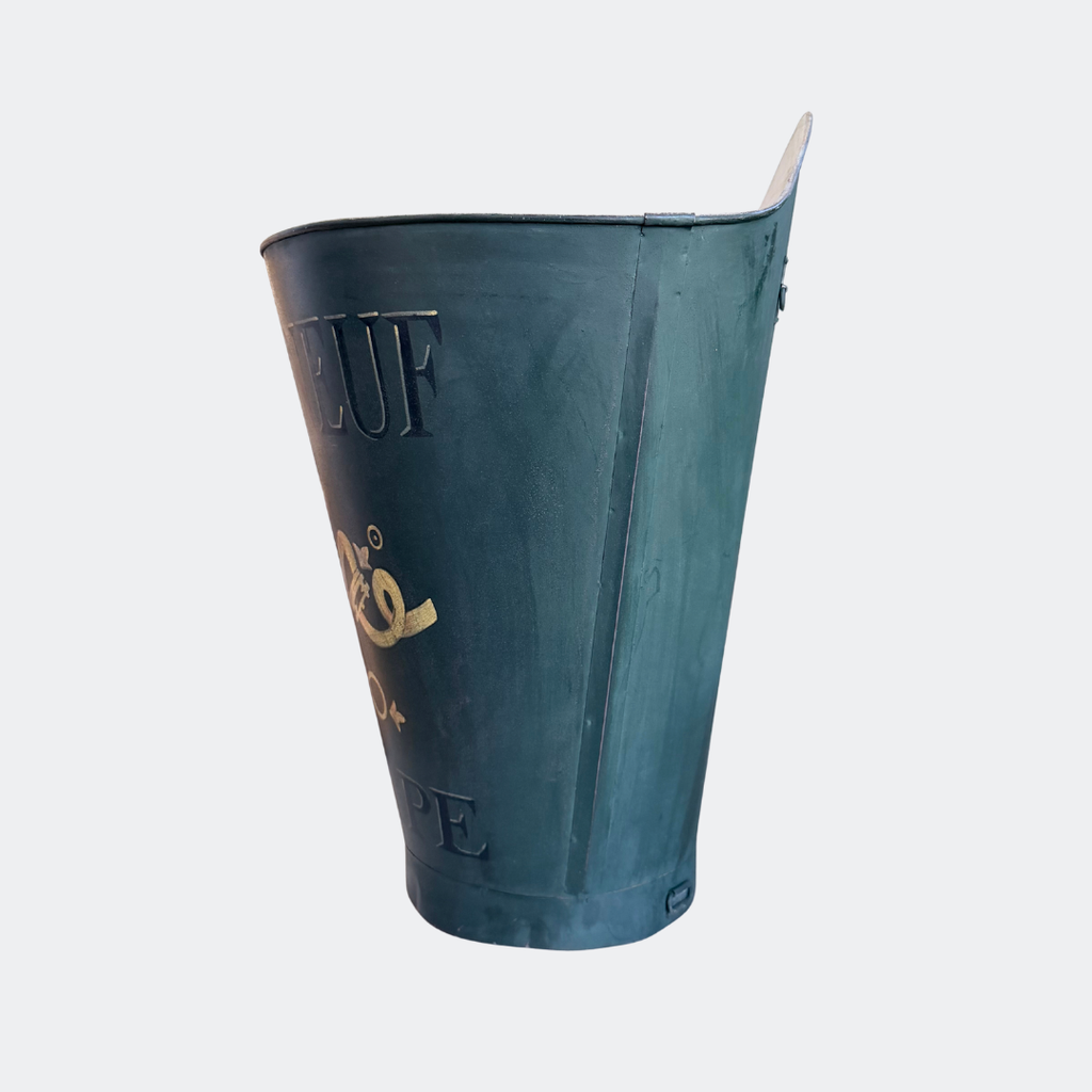 French Metal Tin Grape Hold Bucket - Harvesting Basket Style