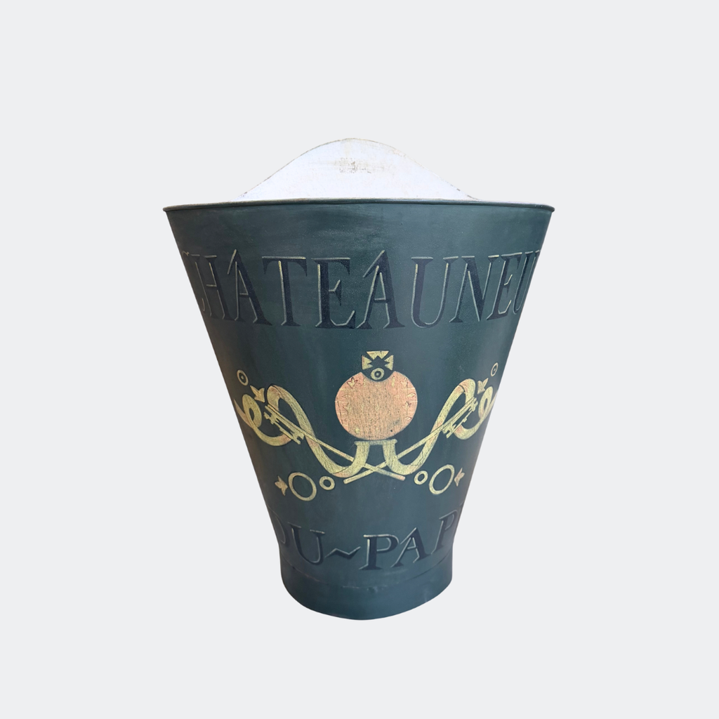 French Metal Tin Grape Hold Bucket - Harvesting Basket Style