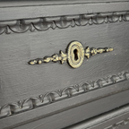 Vintage 3-Drawer Chest with Brass Hardware | Gustavian Style Commode