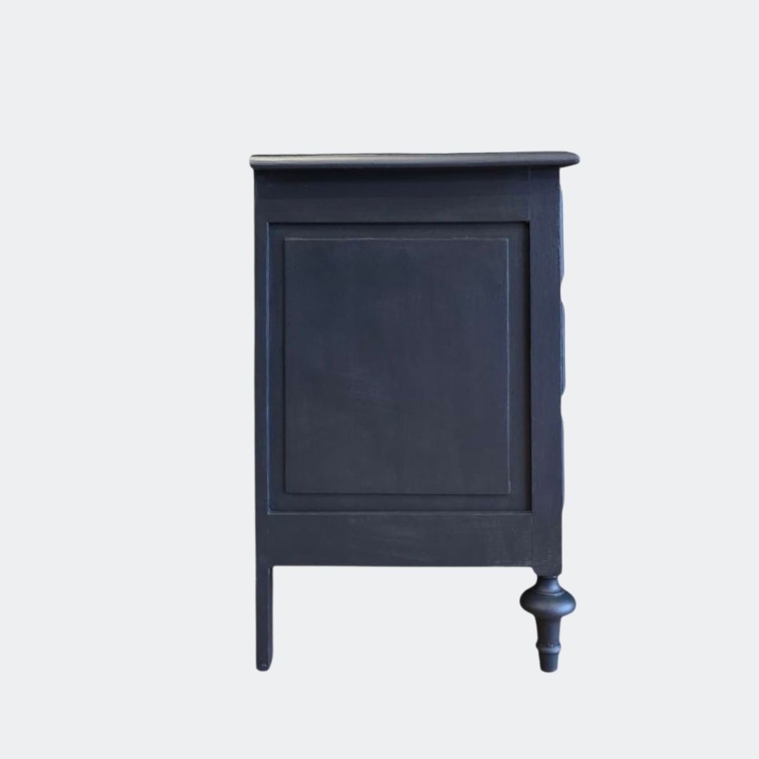 Vintage 3-Drawer Chest with Brass Hardware | Gustavian Style Commode