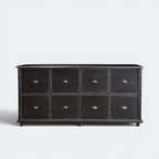 Distressed Black Chest of Drawers | 8-Drawer Farmhouse Storage Unit