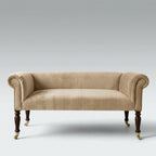 Handcrafted Velvet Sofa Bench – Champagne
