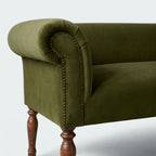Handcrafted Velvet Sofa Bench – Moss