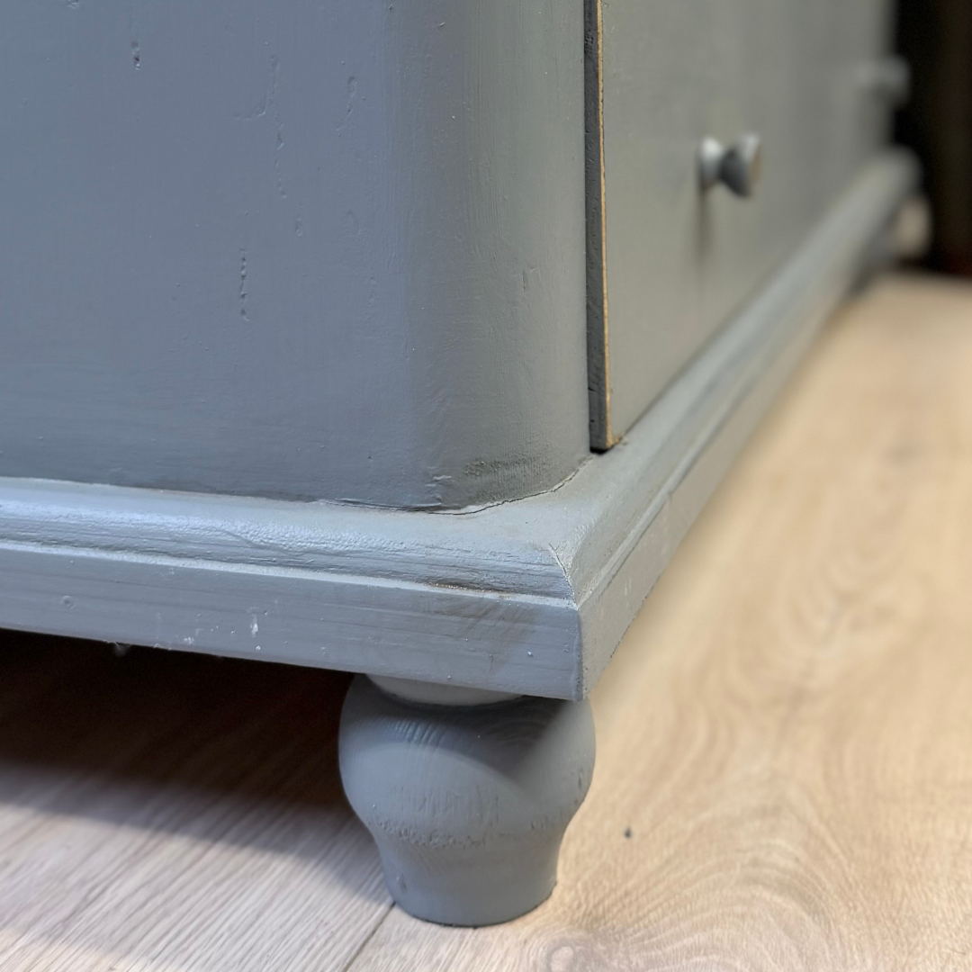 Vintage Grey Glazed Country Cupboard