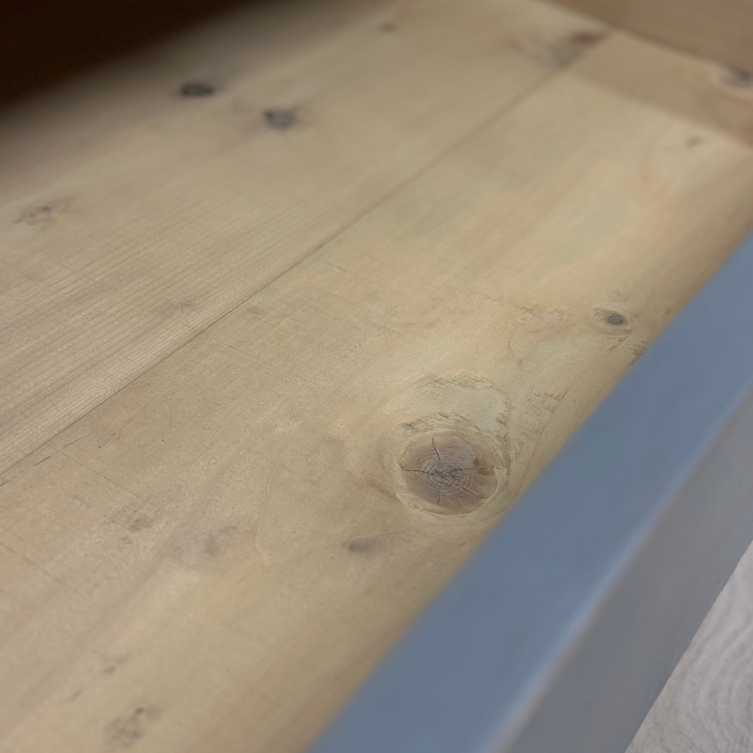 Vintage Grey Glazed Country Cupboard