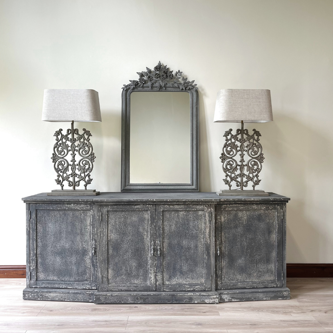 Large Pine Grey Rustic Sideboard