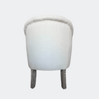 Country Home Button Linen Armchair with Castors