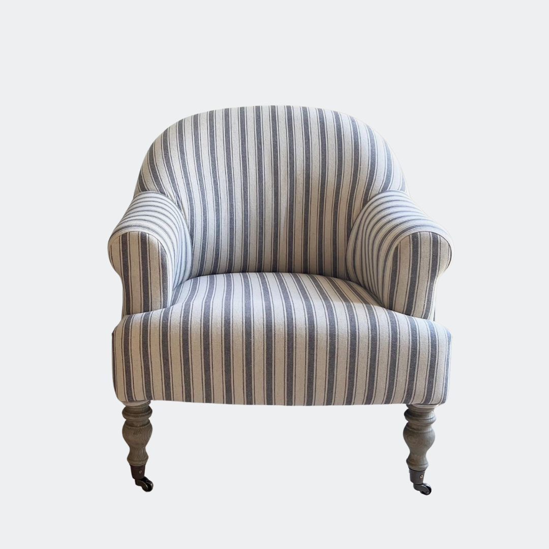 Country Home Stripe Armchair with Castors
