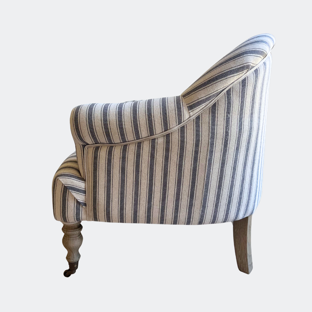 Country Home Stripe Armchair with Castors