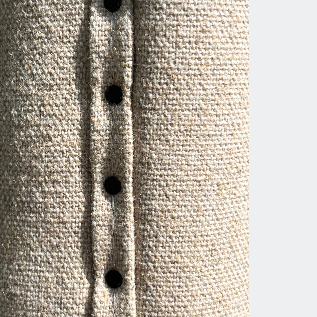 Linen Upholstered Oak Dining Chair in Stripe