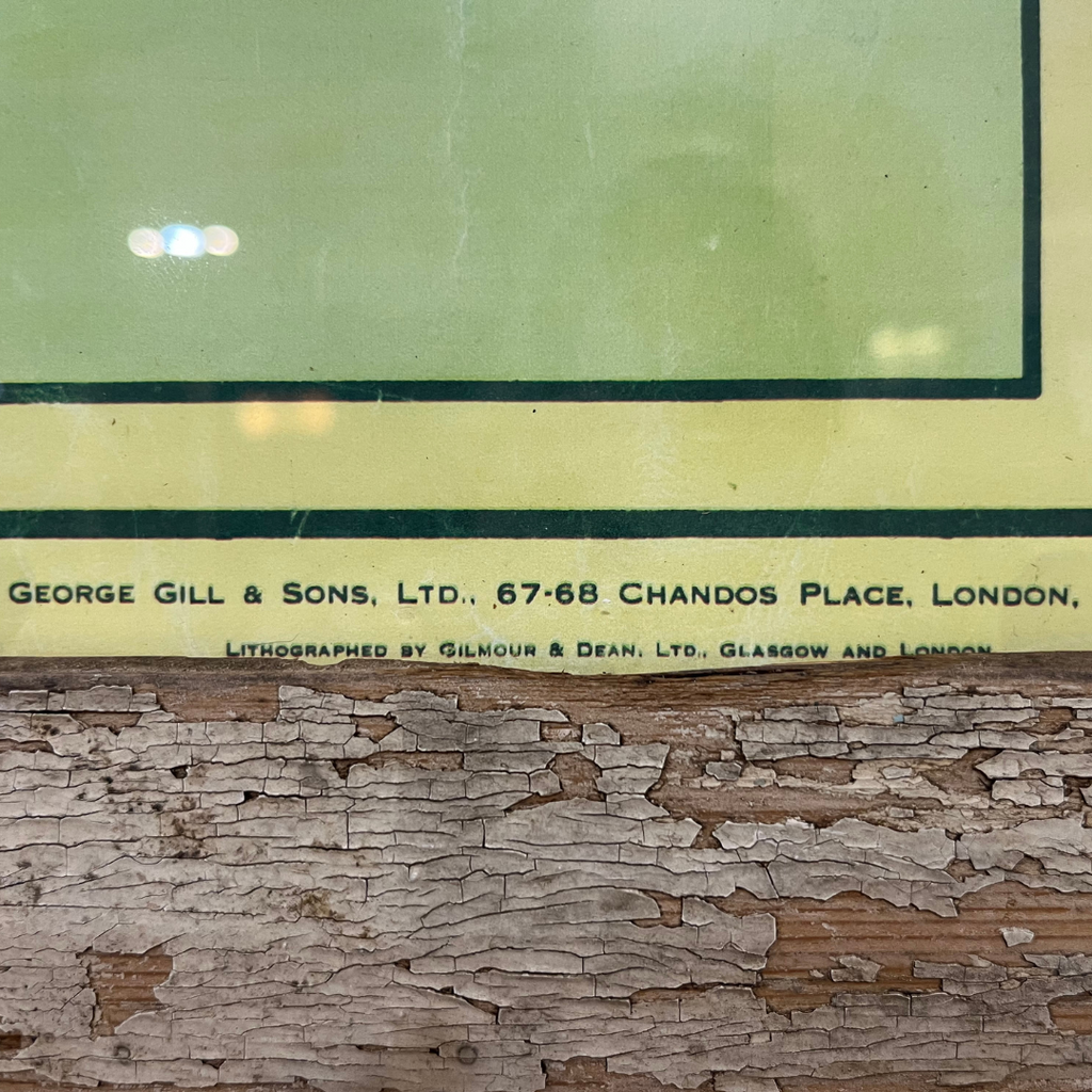 1950s Map of Africa in Pine Rustic Frame