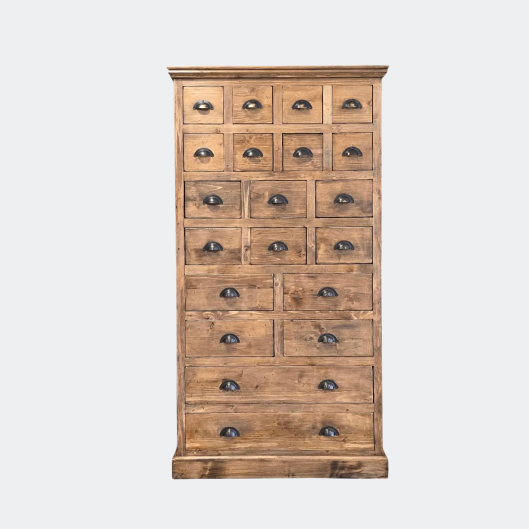 Multi-Drawer Handcrafted Pine Cabinet