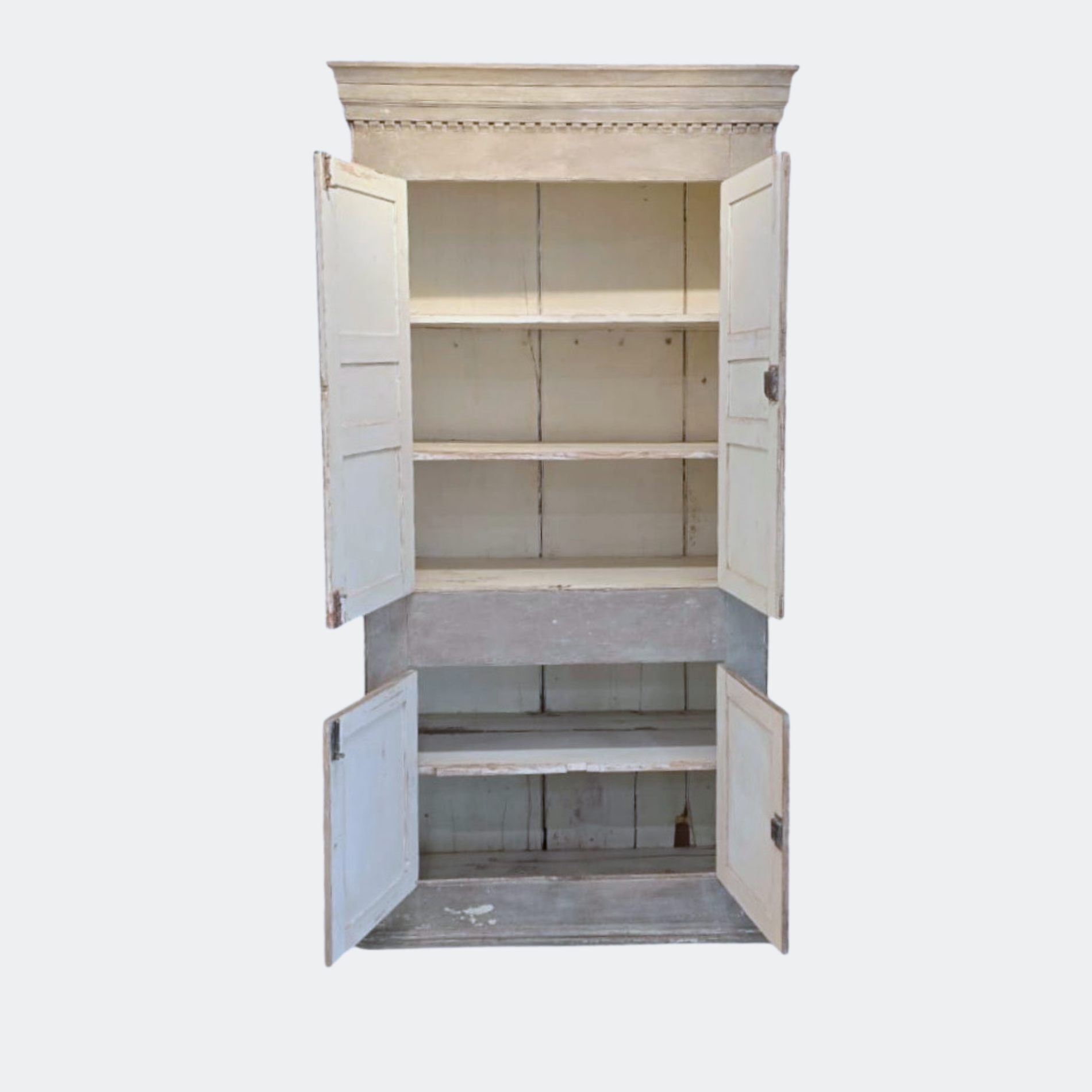 Antique Pine Cupboard in French Grey