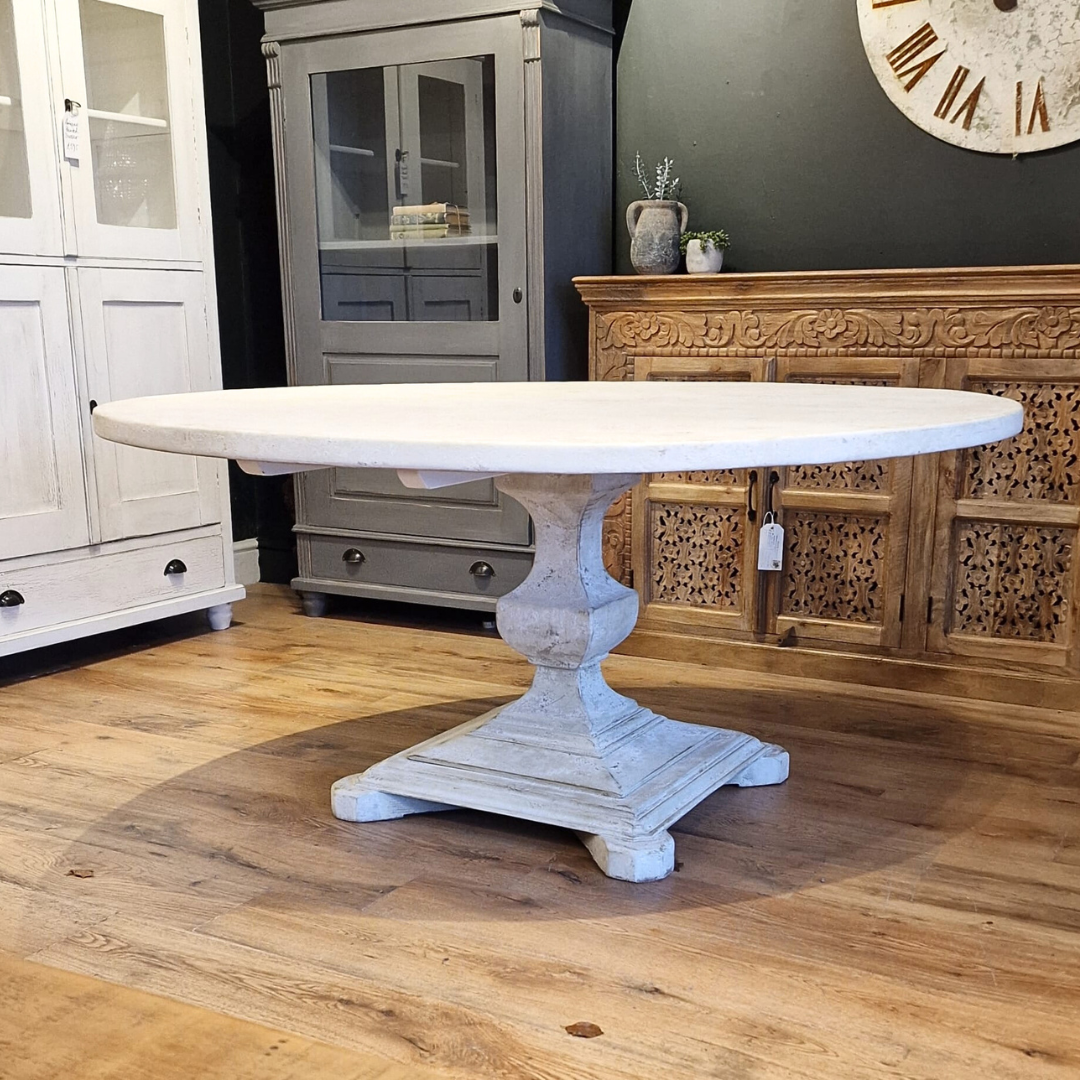Rustic French Style Round Dining Table