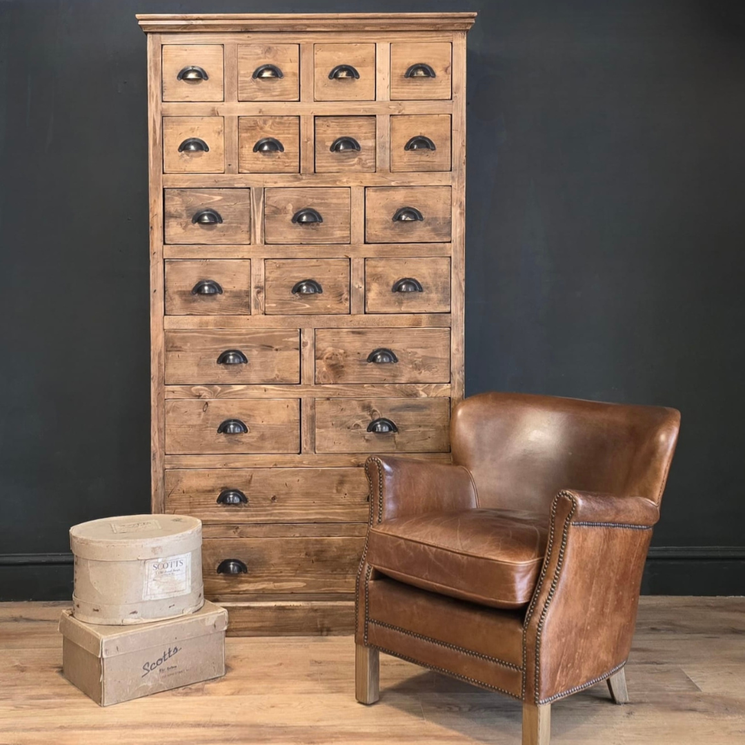 Multi-Drawer Handcrafted Pine Cabinet