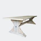 Handcrafted 10-Seater Rustic Dining Table – Whitewashed Reclaimed Pine, Made in UK