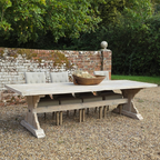 Handcrafted 10-Seater Rustic Dining Table – Whitewashed Reclaimed Pine, Made in UK